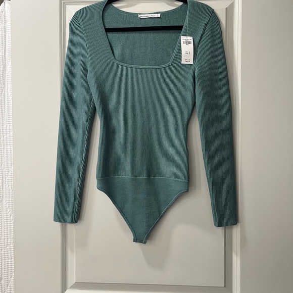 Abercrombie & Fitch Tops - Abercrombie & Fitch Teal Ribbed Bodysuit